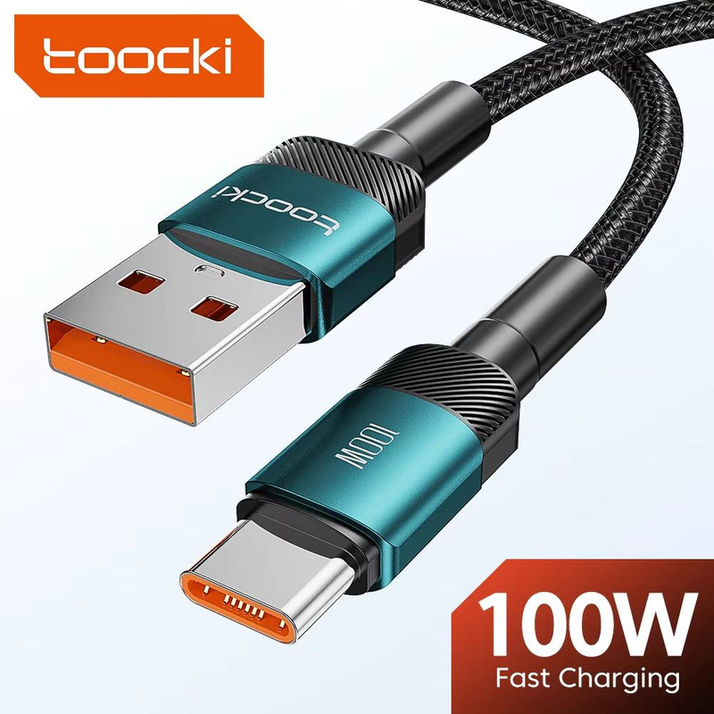 Toocki 100W USB TypeC Fast Charging Cable  6A HighSpeed Data Cable For Samsung Xiaomi Huawei OnePlu 0