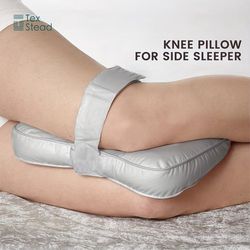 ergorest memory foam knee pillow with adjustable strap – orthopedic side sleeper support for pregnancy, back pain & offi