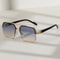 Mens Retro Metal Sunglasses Half Frame Square Design For Outdoor Sports Casual Fashion 0