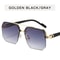 Mens Retro Metal Sunglasses Half Frame Square Design For Outdoor Sports Casual Fashion 10
