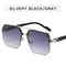 Mens Retro Metal Sunglasses Half Frame Square Design For Outdoor Sports Casual Fashion 11