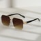 Mens Retro Metal Sunglasses Half Frame Square Design For Outdoor Sports Casual Fashion 1