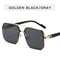 Mens Retro Metal Sunglasses Half Frame Square Design For Outdoor Sports Casual Fashion 6