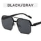Mens Retro Metal Sunglasses Half Frame Square Design For Outdoor Sports Casual Fashion 7