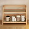 NaturalWood Rattan Desktop Organizer Wooden Storage Shelf Countertop Spice Rack 5