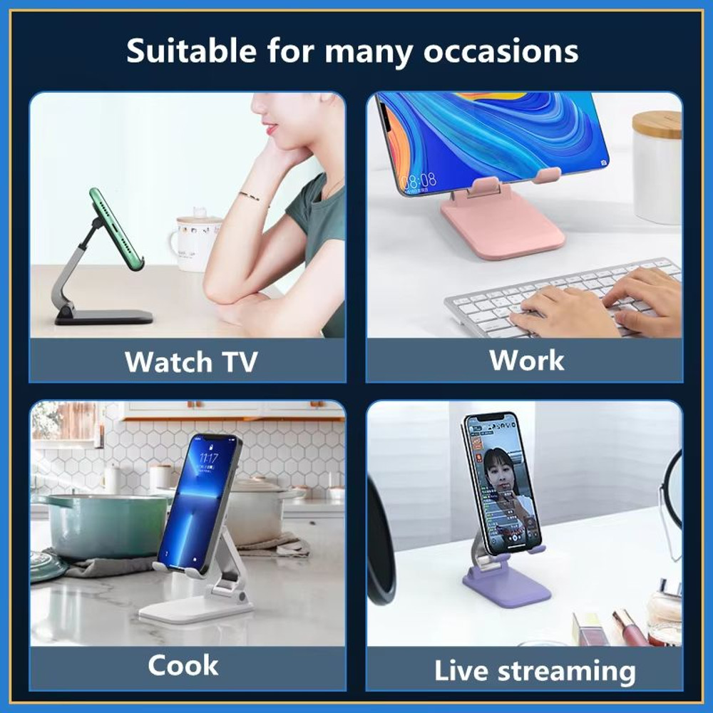 Foldable ABS Adjustable Phone  Tablet Stand  Portable Desk Holder For Smartphones And IPads 3