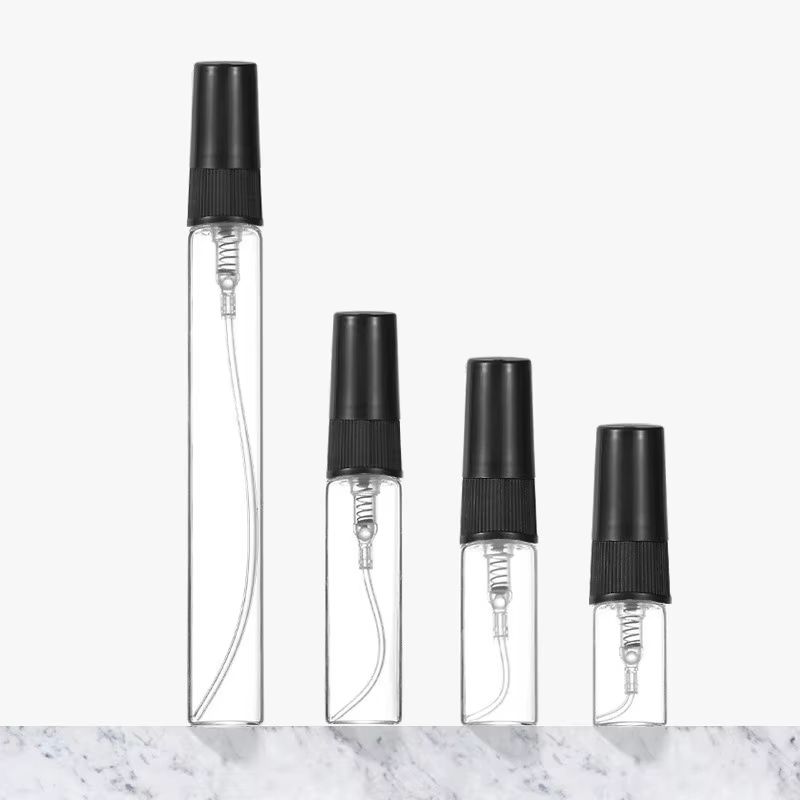 Black Refillable Glass Perfume Bottles 2ml To 10ml Portable Empty Cosmetic Sample Vials 50100PCS S 7