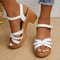 Womens Braided Platform Gladiator Sandals 2024 Summer Chunky High Heels With Ankle Straps For Casu 4