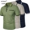 2025 Mens Casual Polo Shirt Breathable Short Sleeve Summer Top With Pocket Design 0