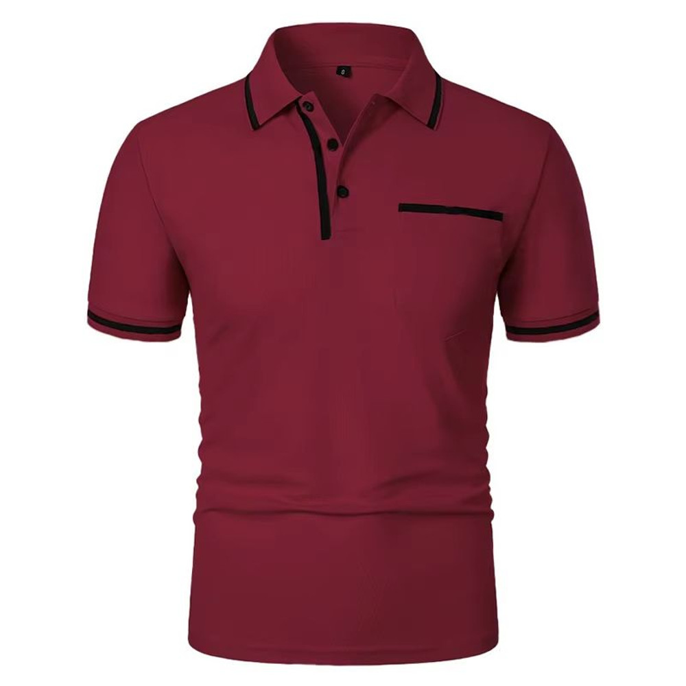 2025 Mens Casual Polo Shirt Breathable Short Sleeve Summer Top With Pocket Design 2