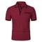 2025 Mens Casual Polo Shirt Breathable Short Sleeve Summer Top With Pocket Design 2