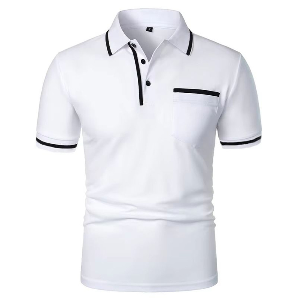 2025 Mens Casual Polo Shirt Breathable Short Sleeve Summer Top With Pocket Design 6