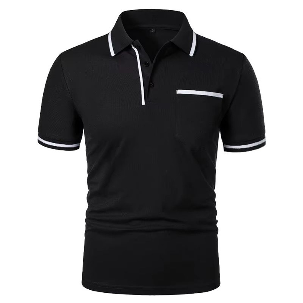 2025 Mens Casual Polo Shirt Breathable Short Sleeve Summer Top With Pocket Design 7