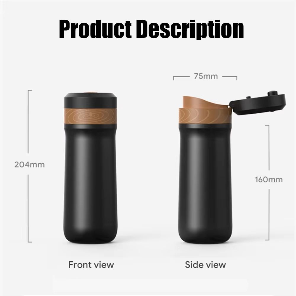 DoubleWalled Stainless Steel French Press Coffee Maker  2Layer Filter Vacuum Insulated Brewer For H 5