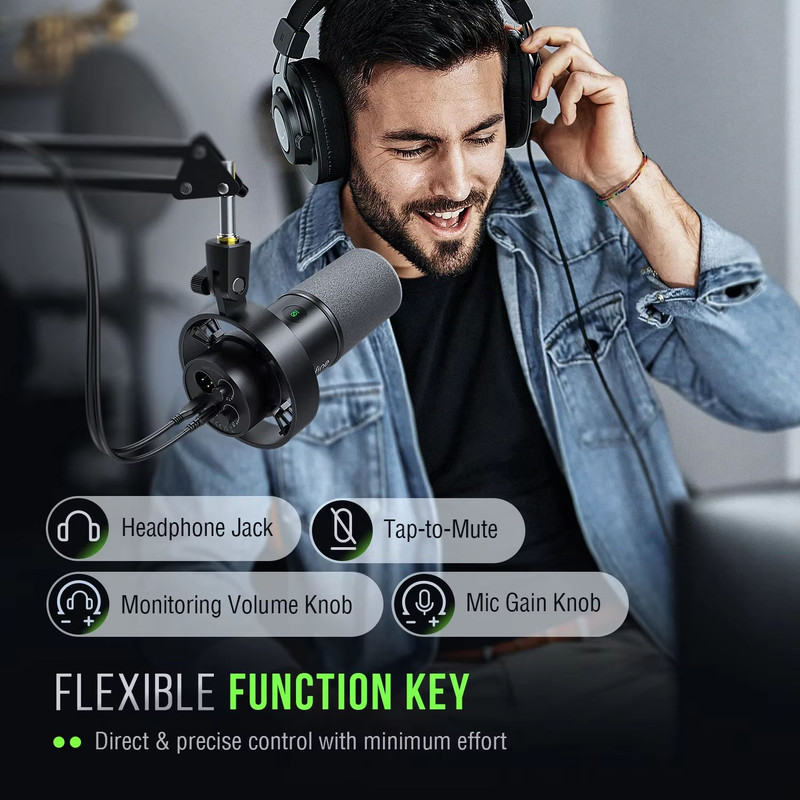 FIFINE K688 USBXLR Dynamic Microphone StudioGrade Sound For Streaming Podcasting Voice Recording 3