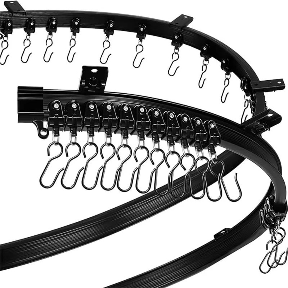 Flexible Bendable Curtain Track System  HeavyDuty Ceiling Or Wall Mount Curved Rail For RVs And Roo 1