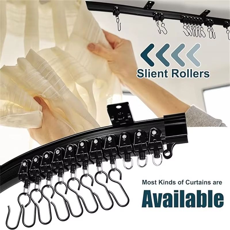Flexible Bendable Curtain Track System  HeavyDuty Ceiling Or Wall Mount Curved Rail For RVs And Roo 2