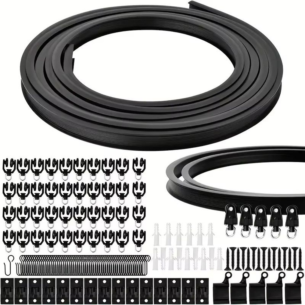 Flexible Bendable Curtain Track System  HeavyDuty Ceiling Or Wall Mount Curved Rail For RVs And Roo 5