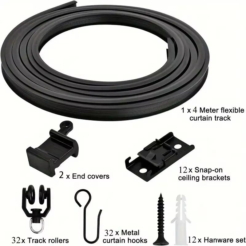 Flexible Bendable Curtain Track System  HeavyDuty Ceiling Or Wall Mount Curved Rail For RVs And Roo 8