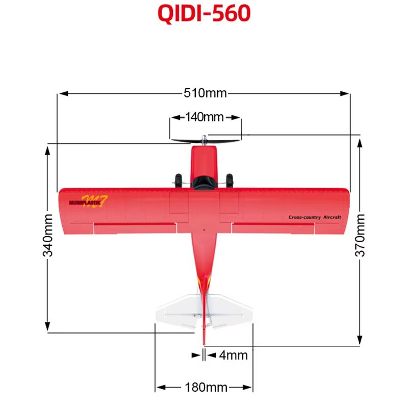 M7 QIDI560D RC Airplane 510mm Wingspan Stunt Plane With 6Axis Gyro WindResistant Flight Control 4