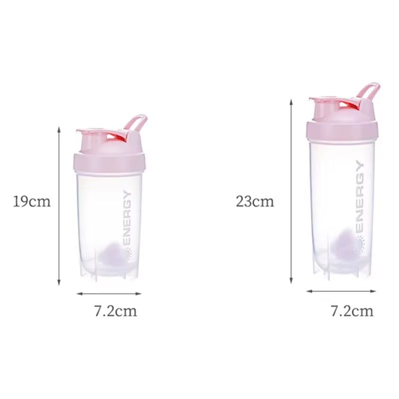 LeakProof Protein Shaker Sports Water Bottle With Powder Compartment 500700ML Portable Travel Jui 5