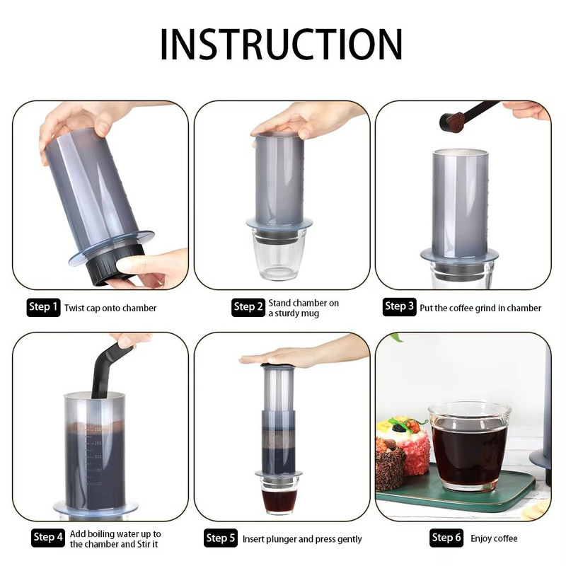 Portable Espresso Coffee Maker Travel French Press Coffee Pot Compatible With AeroPress Filter Pa 1