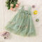 Toddler Girls Mesh Tulle Princess Dress With Bow Summer Embroidered Flower Tutu Dress For Baby Gir 0