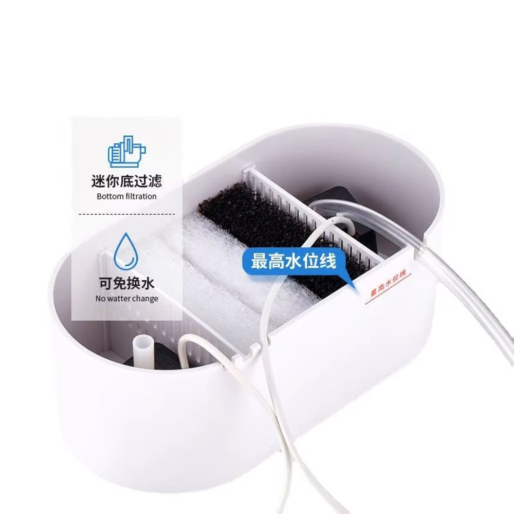 USB Mini Desktop Aquarium With Builtin Water Pump LED Light  SelfCirculating Filter 4