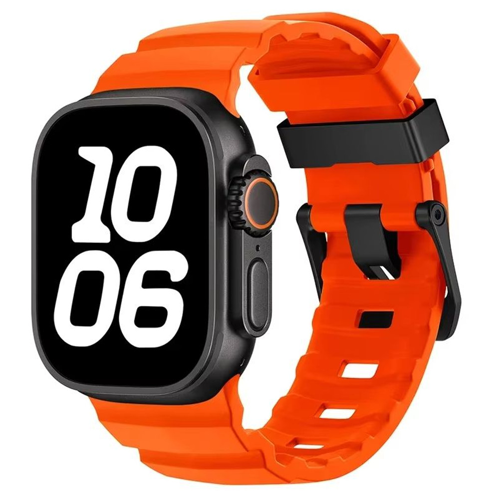 Sport Silicone Band With Titanium Buckle For Apple Watch Ultra 2 10 9 8 7 6 SE 5 4 Durable And Sty 11