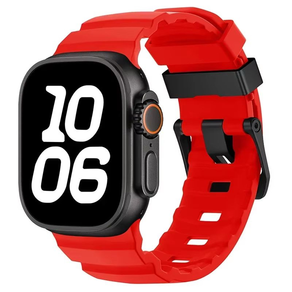 Sport Silicone Band With Titanium Buckle For Apple Watch Ultra 2 10 9 8 7 6 SE 5 4 Durable And Sty 15
