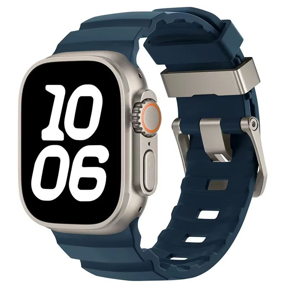 Sport Silicone Band With Titanium Buckle For Apple Watch Ultra 2 10 9 8 7 6 SE 5 4 Durable And Sty 16