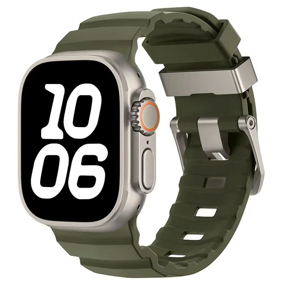 Sport Silicone Band With Titanium Buckle For Apple Watch Ultra 2 10 9 8 7 6 SE 5 4 Durable And Sty 18