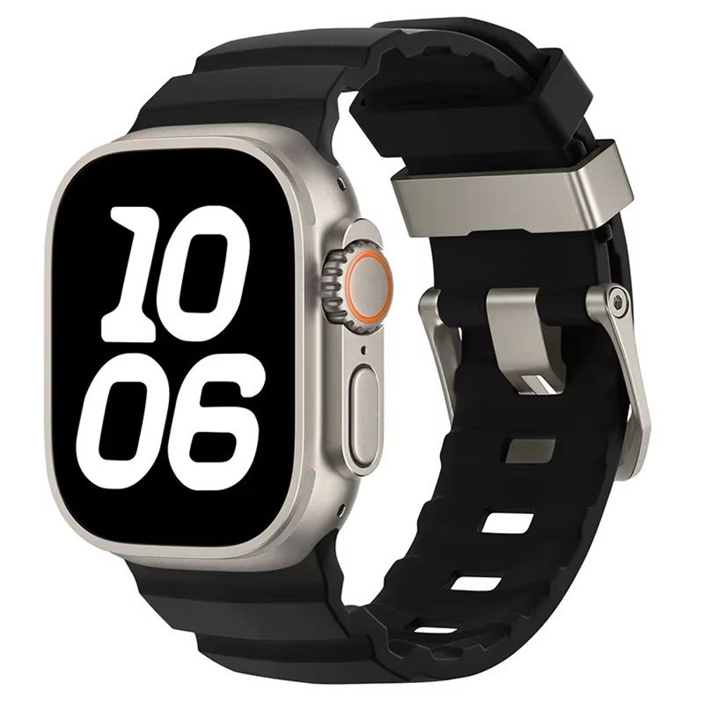 Sport Silicone Band With Titanium Buckle For Apple Watch Ultra 2 10 9 8 7 6 SE 5 4 Durable And Sty 19
