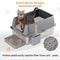 Premium Enclosed Stainless Steel Cat Litter Box With Lid Extra Large OdorResistant Metal Tray For 4