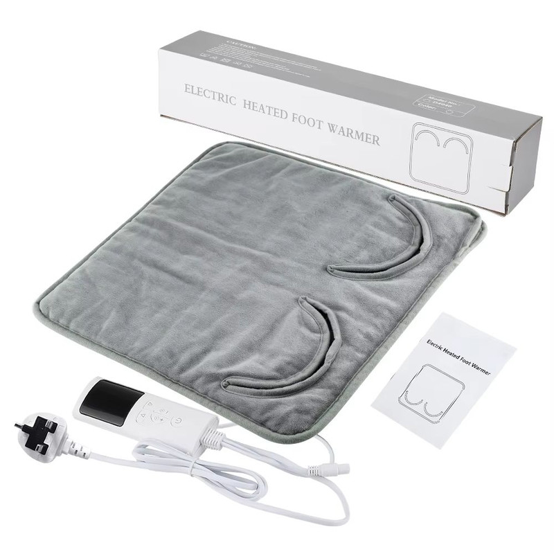 Electric Heating Foot Pad  Washable Plush Feet Warmer For Home  Office Comfort 10