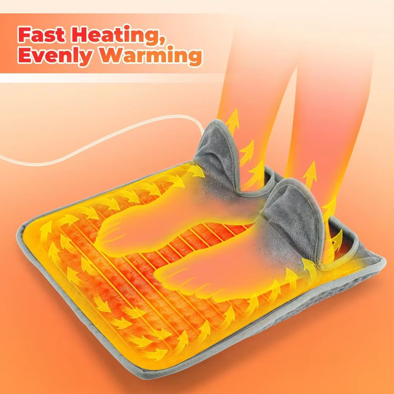 Electric Heating Foot Pad  Washable Plush Feet Warmer For Home  Office Comfort 1