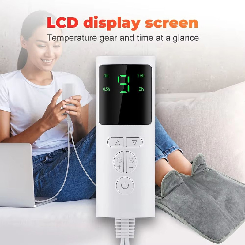Electric Heating Foot Pad  Washable Plush Feet Warmer For Home  Office Comfort 4