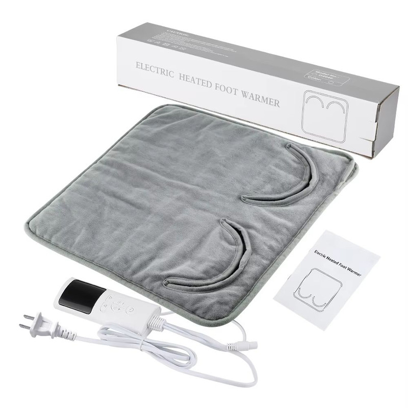 Electric Heating Foot Pad  Washable Plush Feet Warmer For Home  Office Comfort 7