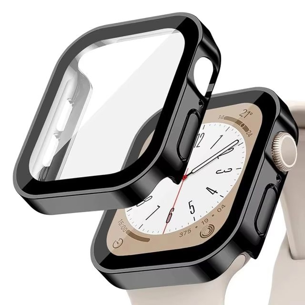 ClearShield EdgeGuard Glass Case For Apple Watch Full Coverage Screen Protector Case For Series S 3