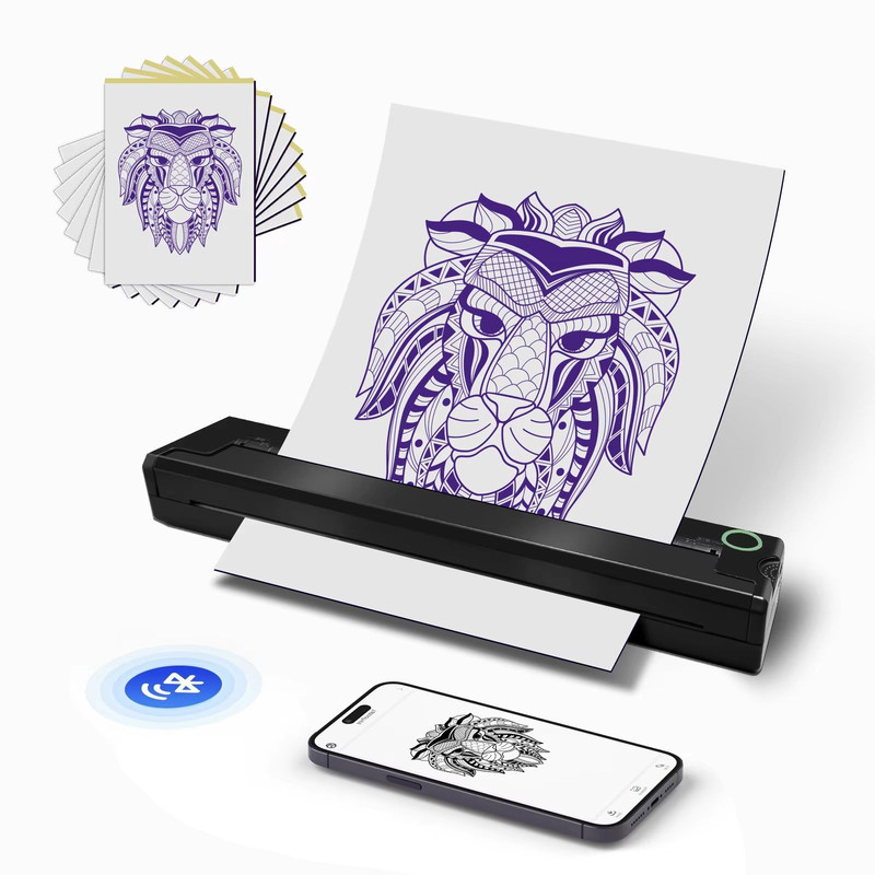 2025 Portable Tattoo Thermal Printer Wireless Bluetooth A4 Stencil And Document Printer 0