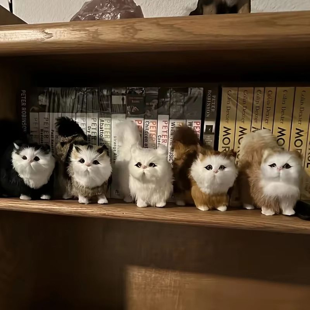 Realistic Simulation Cat Plush Toy Soft Stuffed Kitten For Kids And Cat Lovers 1