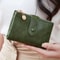 Minimalist Womens Short Wallet Double Zipper Leather Card Holder Coin Purse 0