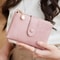Minimalist Womens Short Wallet Double Zipper Leather Card Holder Coin Purse 4