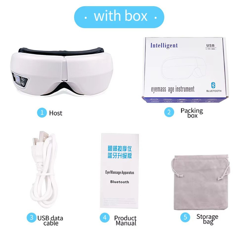 6D Smart Eye Massager With Heat Air Compression  Bluetooth Music 7