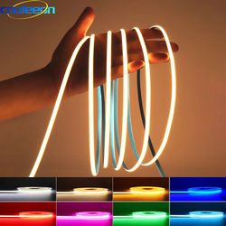 high brightness cob led strip light 12v/24v dc – flexible ra90 tape lighting bar for diy, home, and car projects