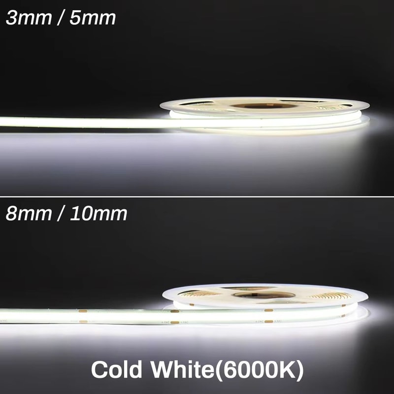 High Brightness COB LED Strip Light 12V24V DC Flexible RA90 Tape Lighting Bar For DIY Home And Car 10