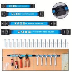 heavy-duty magnetic tool holder bar – wall mount organizer rack for garage, workshop, or home