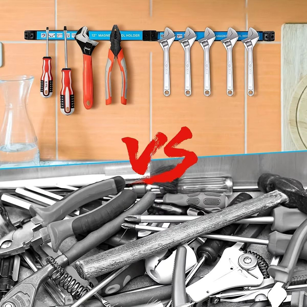 HeavyDuty Magnetic Tool Holder Bar Wall Mount Organizer Rack For Garage Workshop Or Home 4
