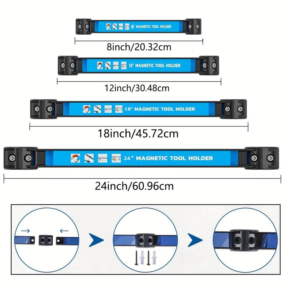 HeavyDuty Magnetic Tool Holder Bar Wall Mount Organizer Rack For Garage Workshop Or Home 5