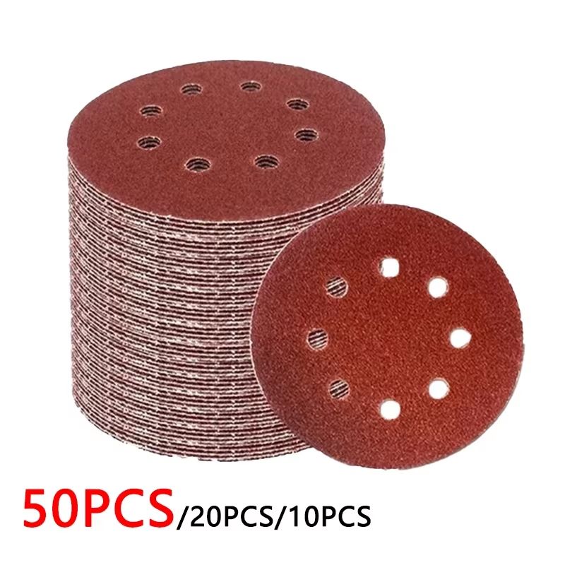 Premium 125mm 8Hole Sanding Discs For Wood And Metal  MultiGrit Abrasive Polishing Pads 0